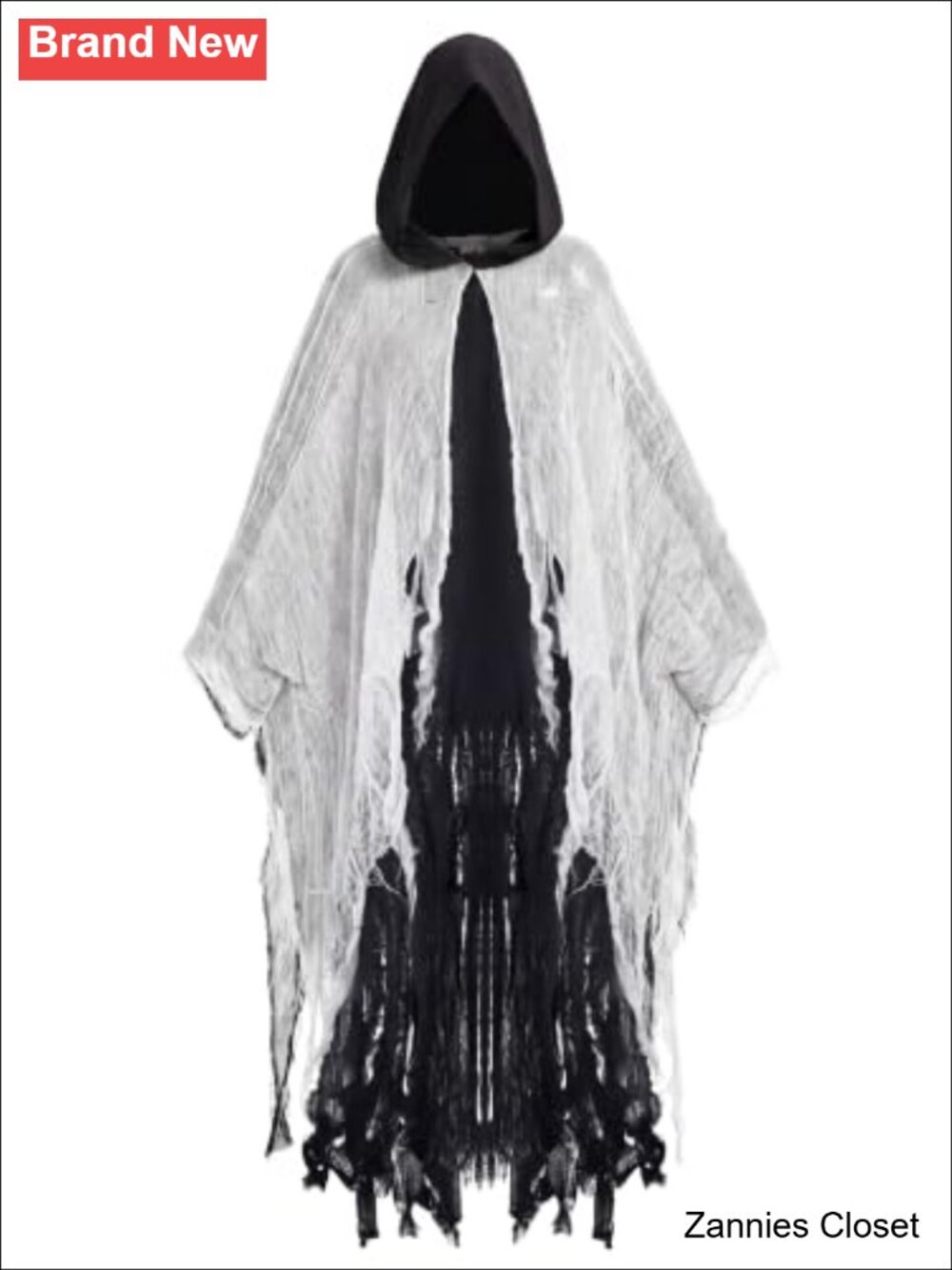 👻 Linen Mesh Hooded Grim Reaper Cloak Costume